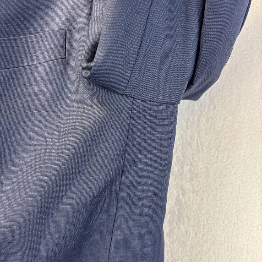 Dino Filarte Berragamo‎ Wool Suit Jacket Blazer Mens 44 Navy Blue Purple Portly